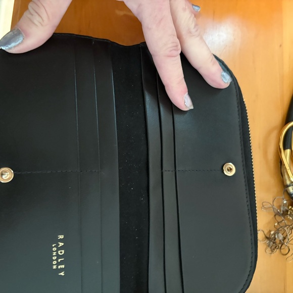 Radley London Black leather zip around Wallet with studded pearl crystal - Picture 6 of 6